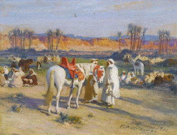 Árabe Painting - ALTO EN EL DESIERTO Frederick Arthur Bridgman Árabe